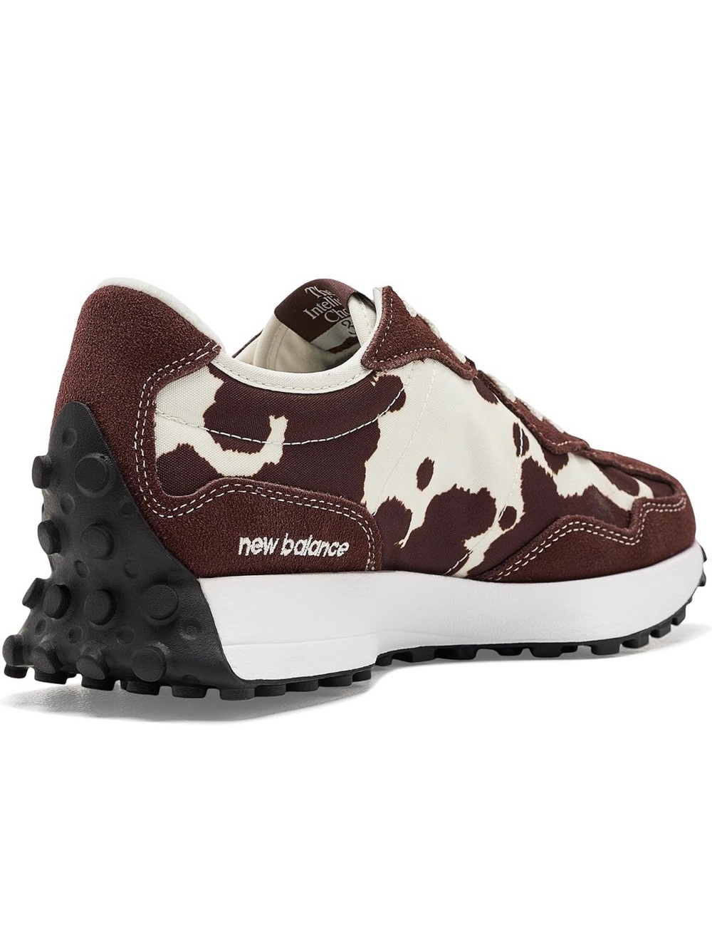 New Balance Brown & Cream Cowprint 327 Runner Sneakers Womens 9